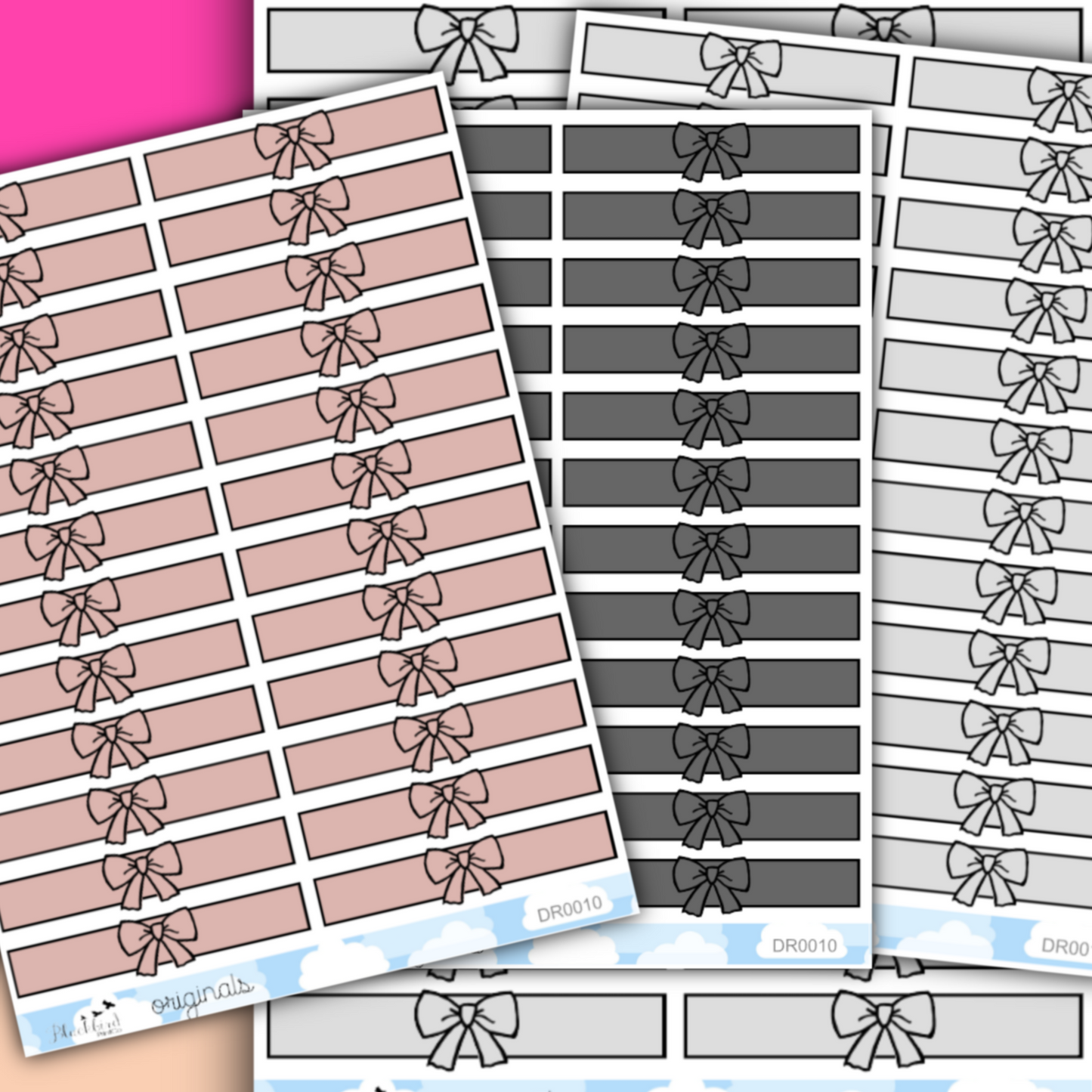 Bow Headers - Hand Drawn Planner Stickers