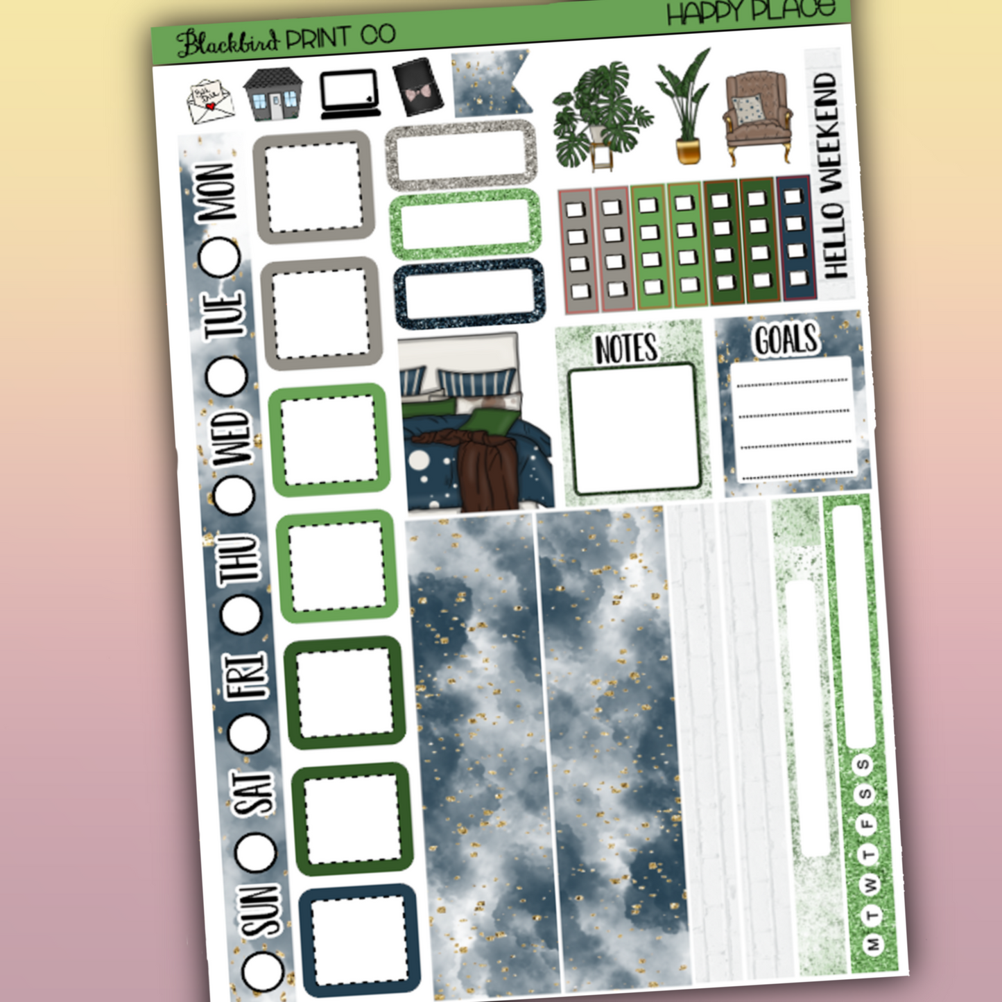 Happy Place | for Hobo Weeks / Mini Weeks Planners