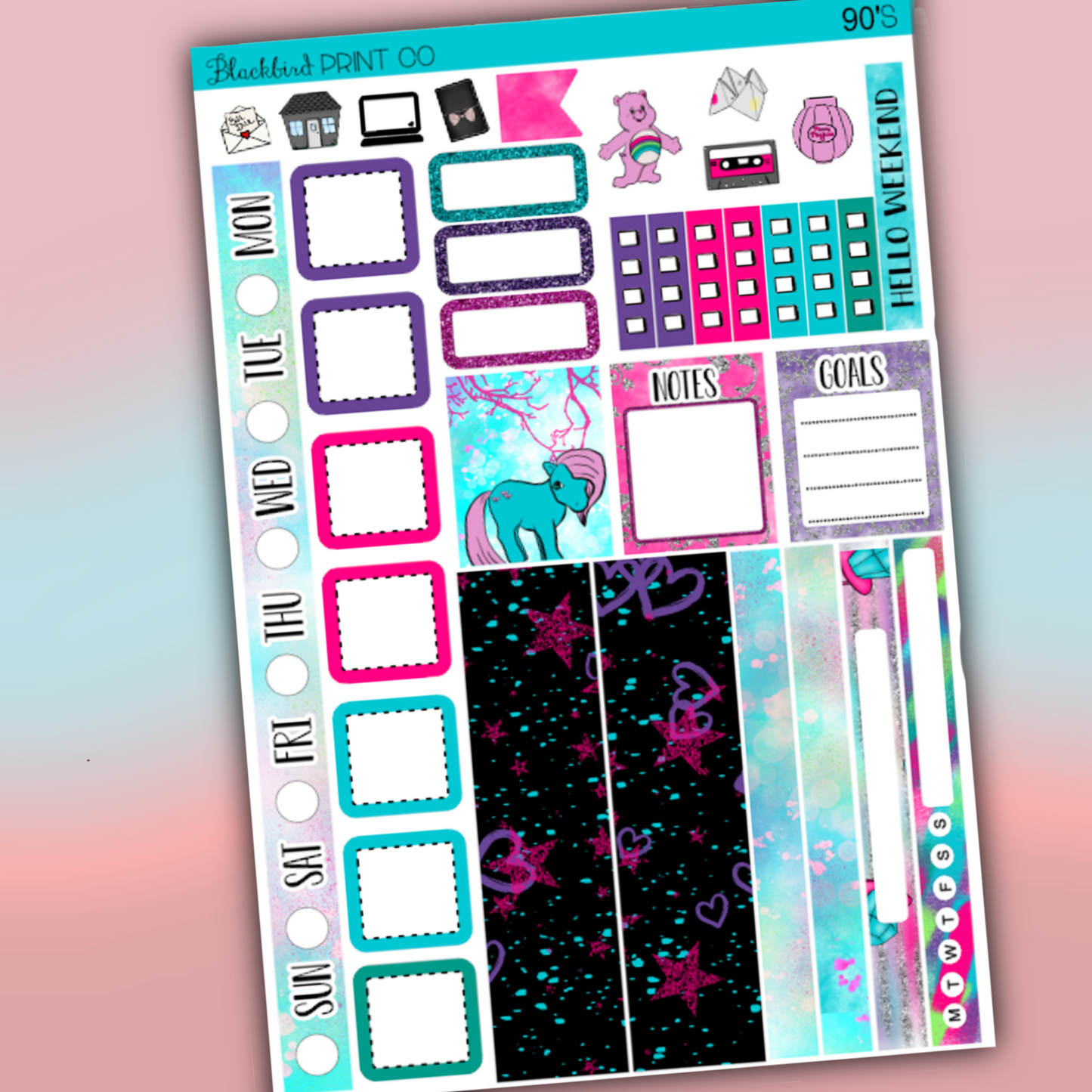 90's | for Hobo Weeks / Mini Weeks Planners (Original Art)