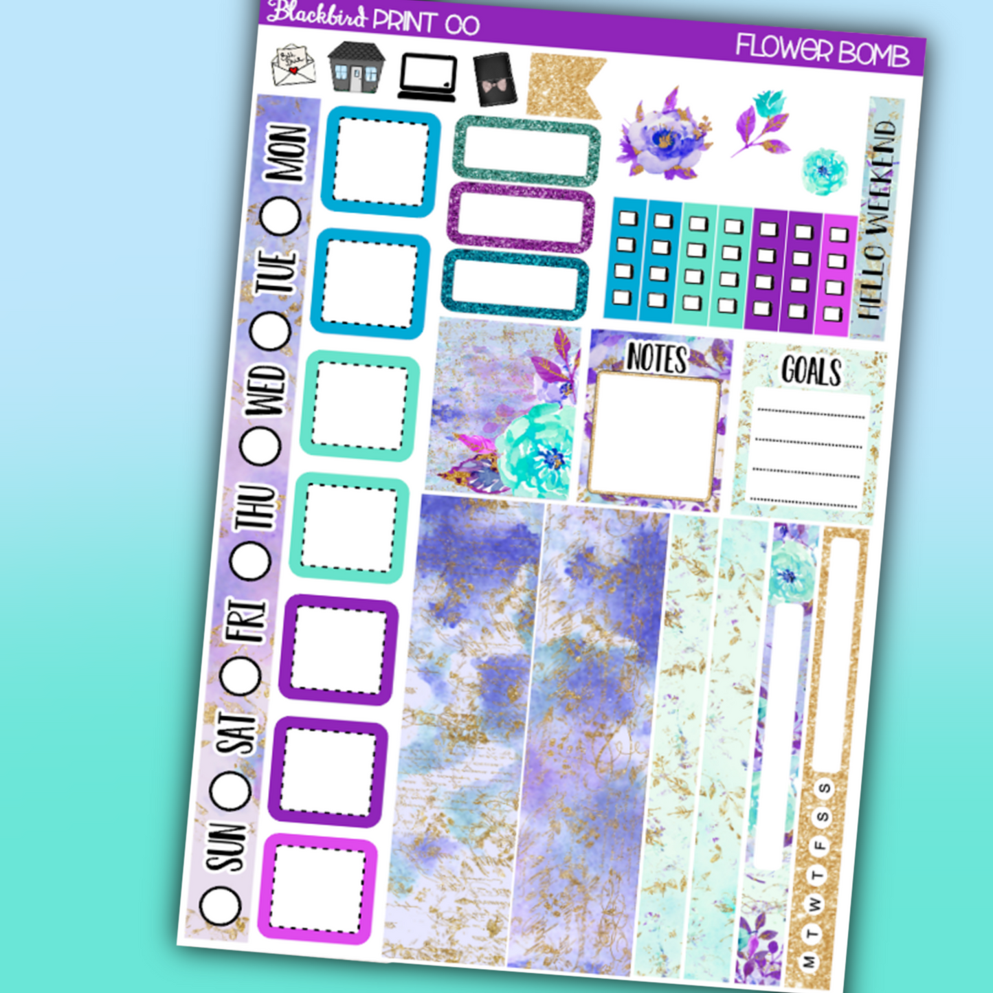 Flower Bomb | for Hobo Weeks / Mini Weeks Planners