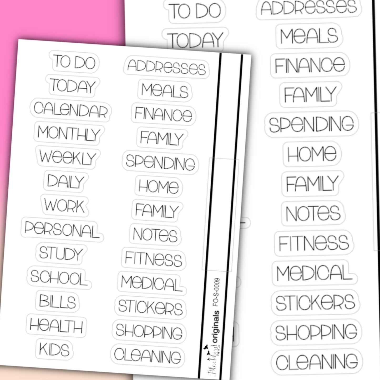 Labels for Planner Divider Tabs