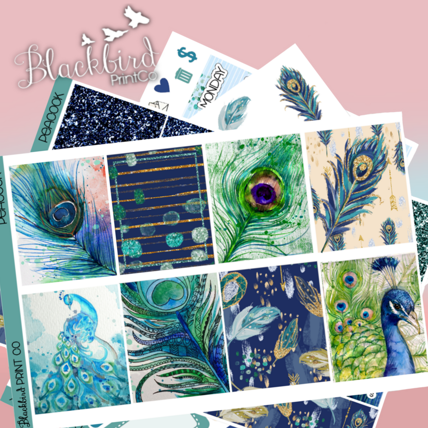 Peacock | Planner Sticker Kit for Vertical Planners