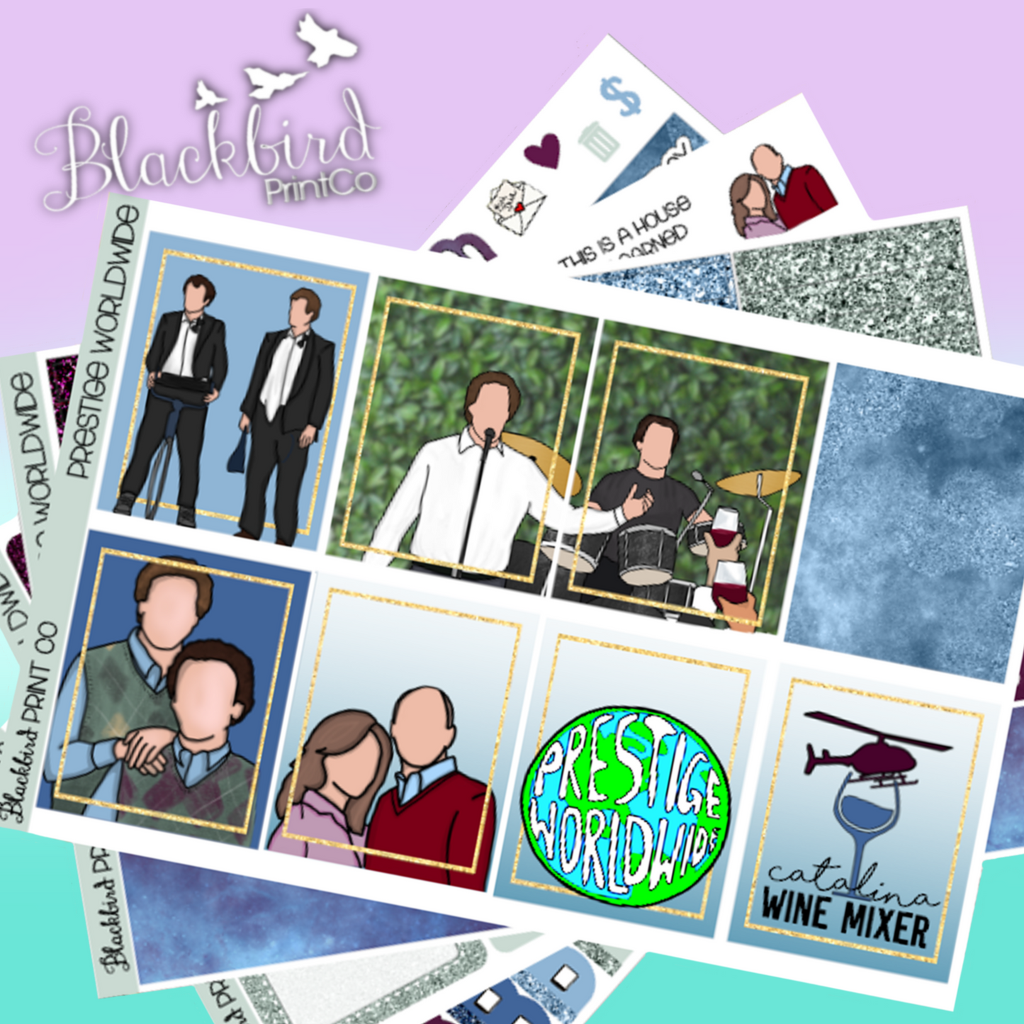 Prestige Worldwide | Exclusive Hand Drawn Planner Sticker Kit for Vertical Planners