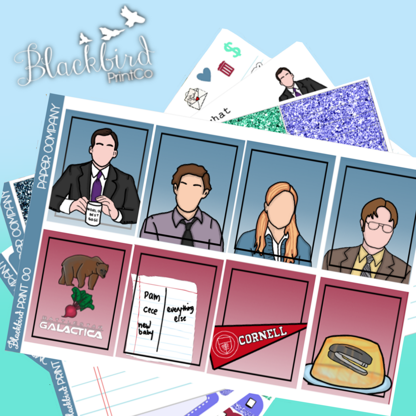 Paper Company | Exclusive Hand Drawn Planner Sticker Kit for Vertical Planners