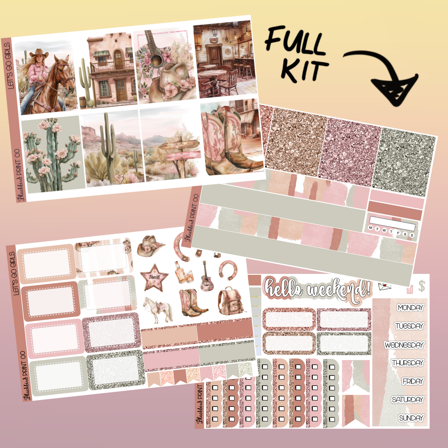 Let's Go Girls | Planner Sticker Kit for Vertical Planners