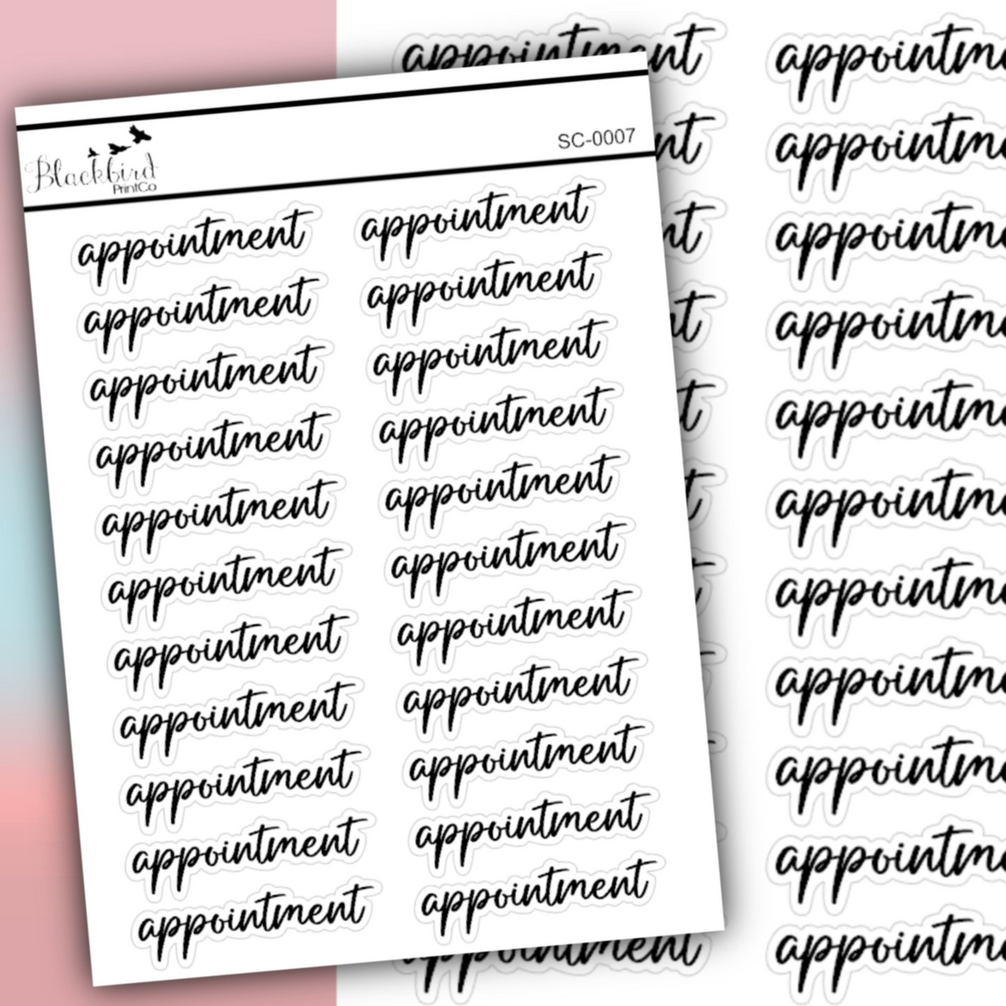 Appointment - Script Stickers (Matte or Foiled)