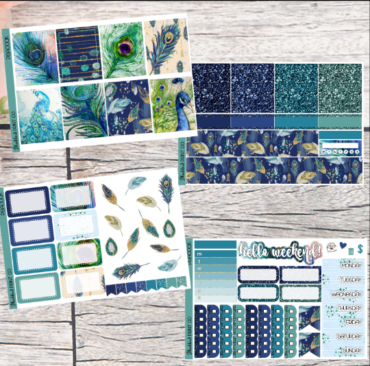 Peacock | Planner Sticker Kit for Vertical Planners