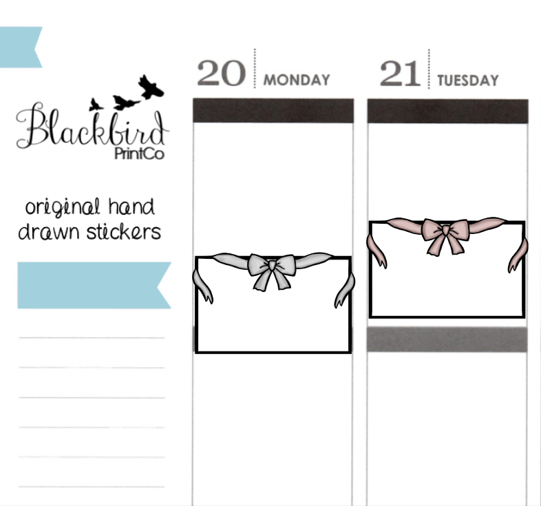Bow Half Boxes | Hand Drawn Planner Stickers
