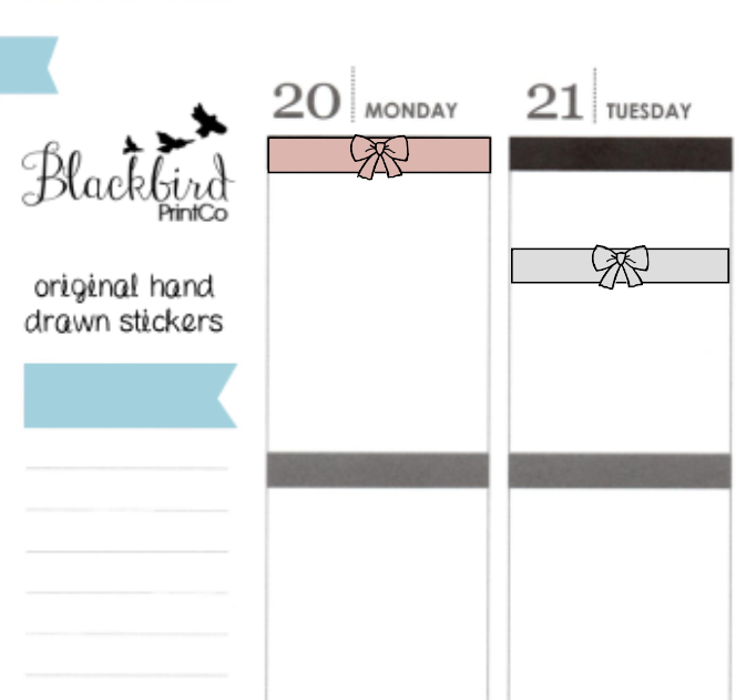Bow Headers - Hand Drawn Planner Stickers