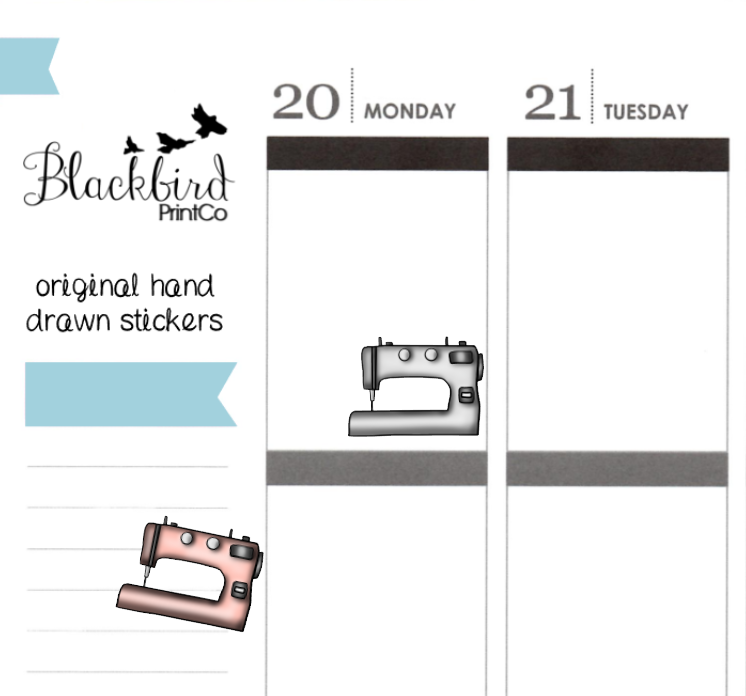 Sewing Machines - Hand Drawn Planner Stickers