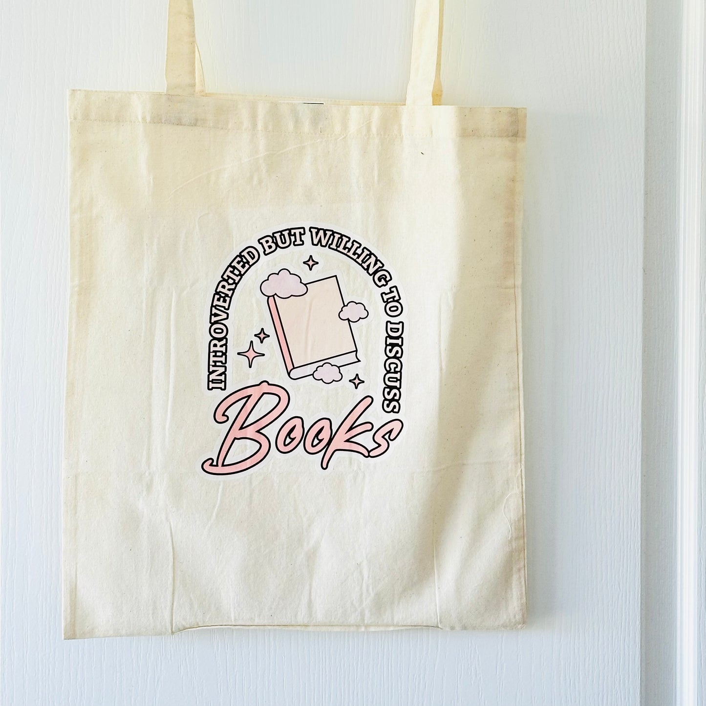 Introverted but willing to discuss books - Cotton Tote Bag