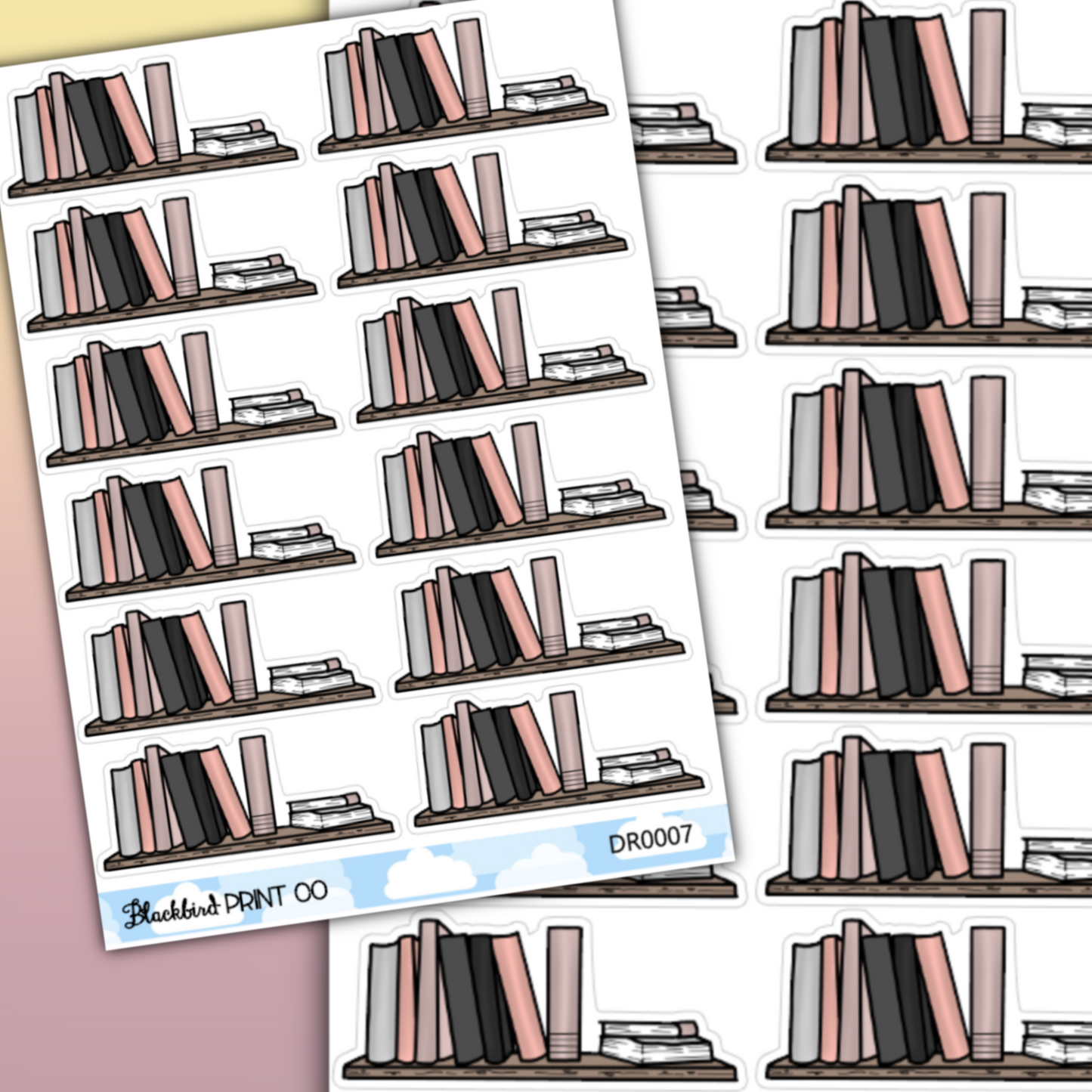 Bookshelf / Reading - Hand Drawn Planner Stickers