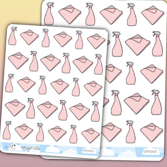 Clean and Polish - Hand Drawn Planner Stickers