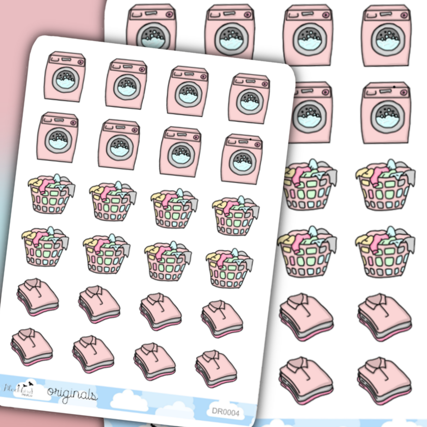 Laundry Day - Hand Drawn Planner Stickers