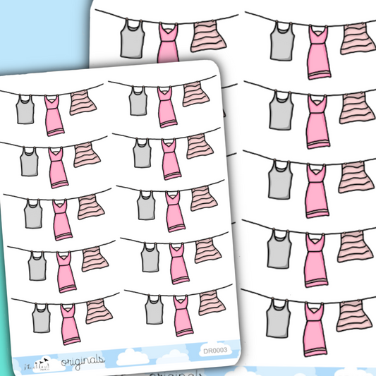Laundry Lines - Hand Drawn Planner Stickers