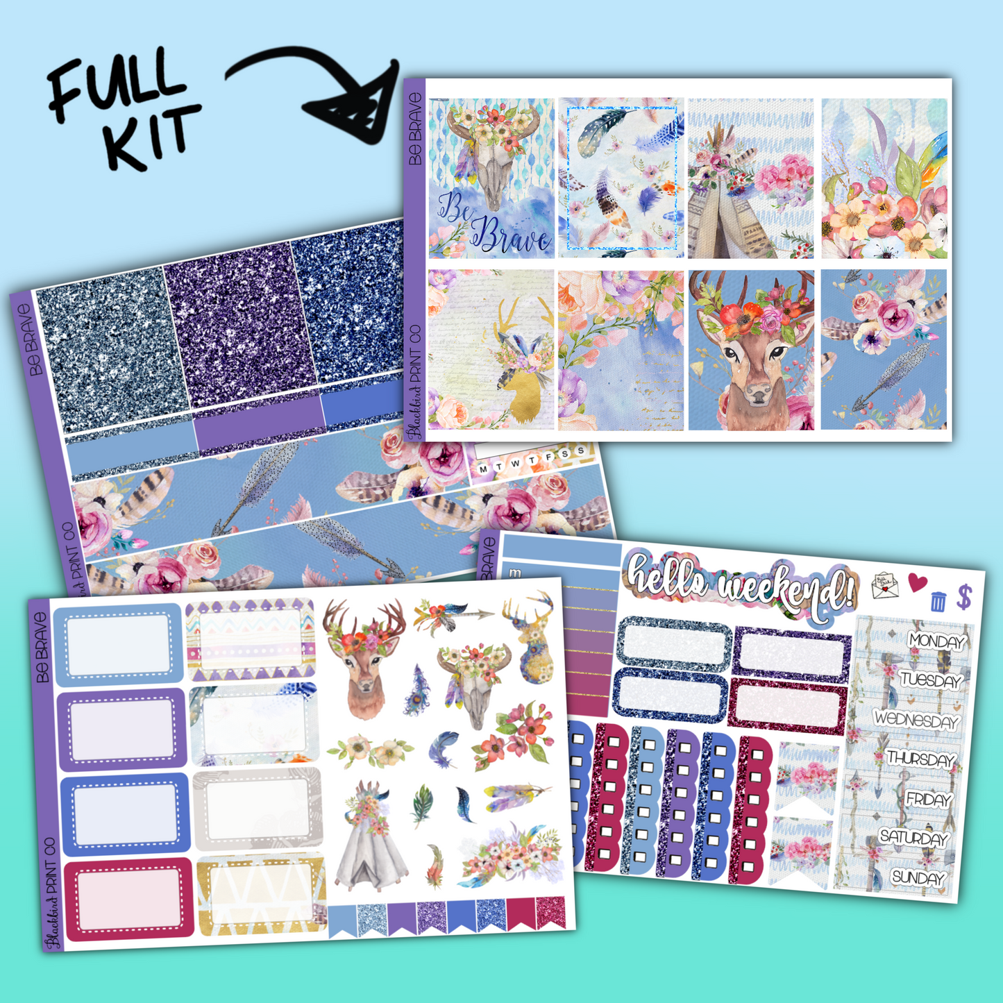 Be Brave | Planner Sticker Kit for Vertical Planners
