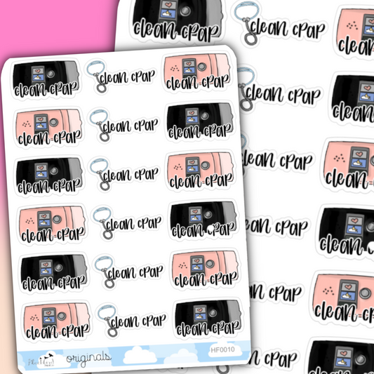 Cpap Cleaning - Hand Drawn Planner Stickers