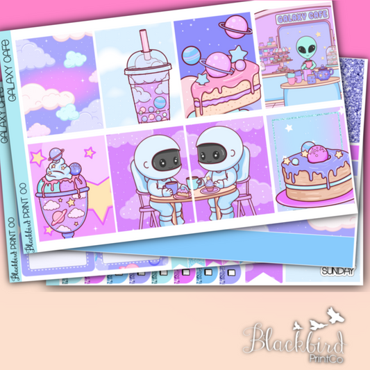 Galaxy Cafe | Planner Sticker Kit for Vertical Planners