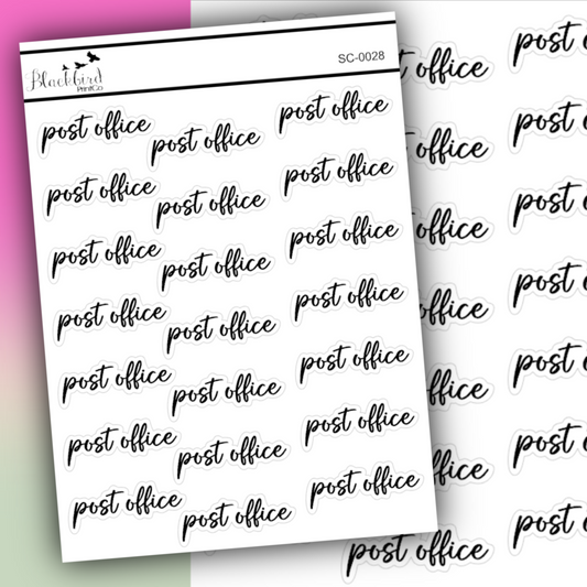 Post Office - Script Stickers (Matte or Foiled)