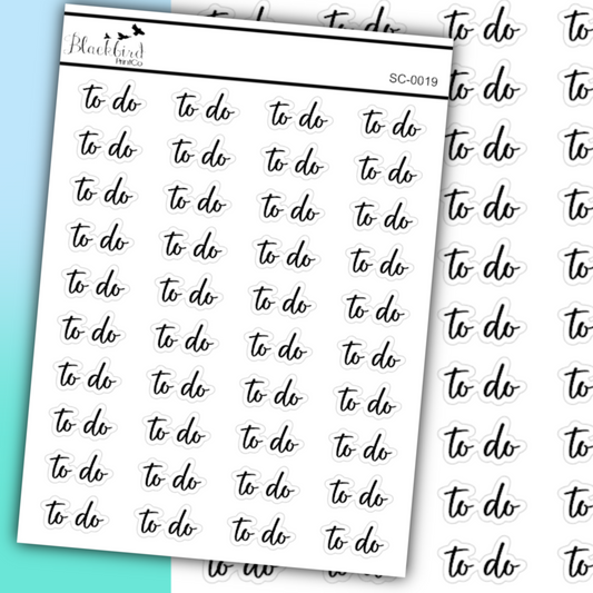 To Do - Script Stickers (Matte or Foiled)