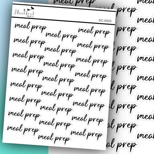 Meal Prep - Script Stickers (Matte or Foiled)