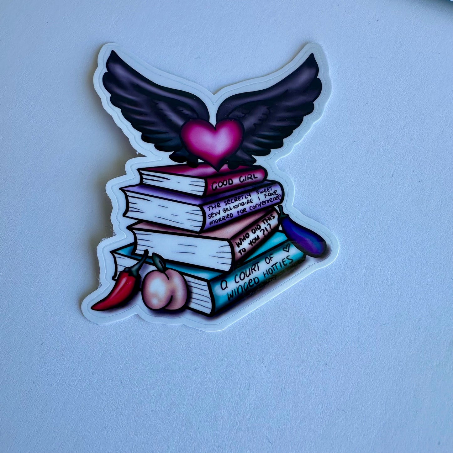 Spicy Book Stack - Water-resistant Vinyl Sticker