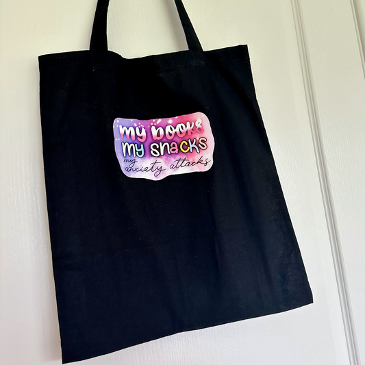 My Books, My Snacks, My Anxiety Attacks - Cotton Tote Bag