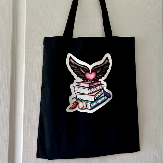 Spicy Book Stack - Cotton Tote Bag