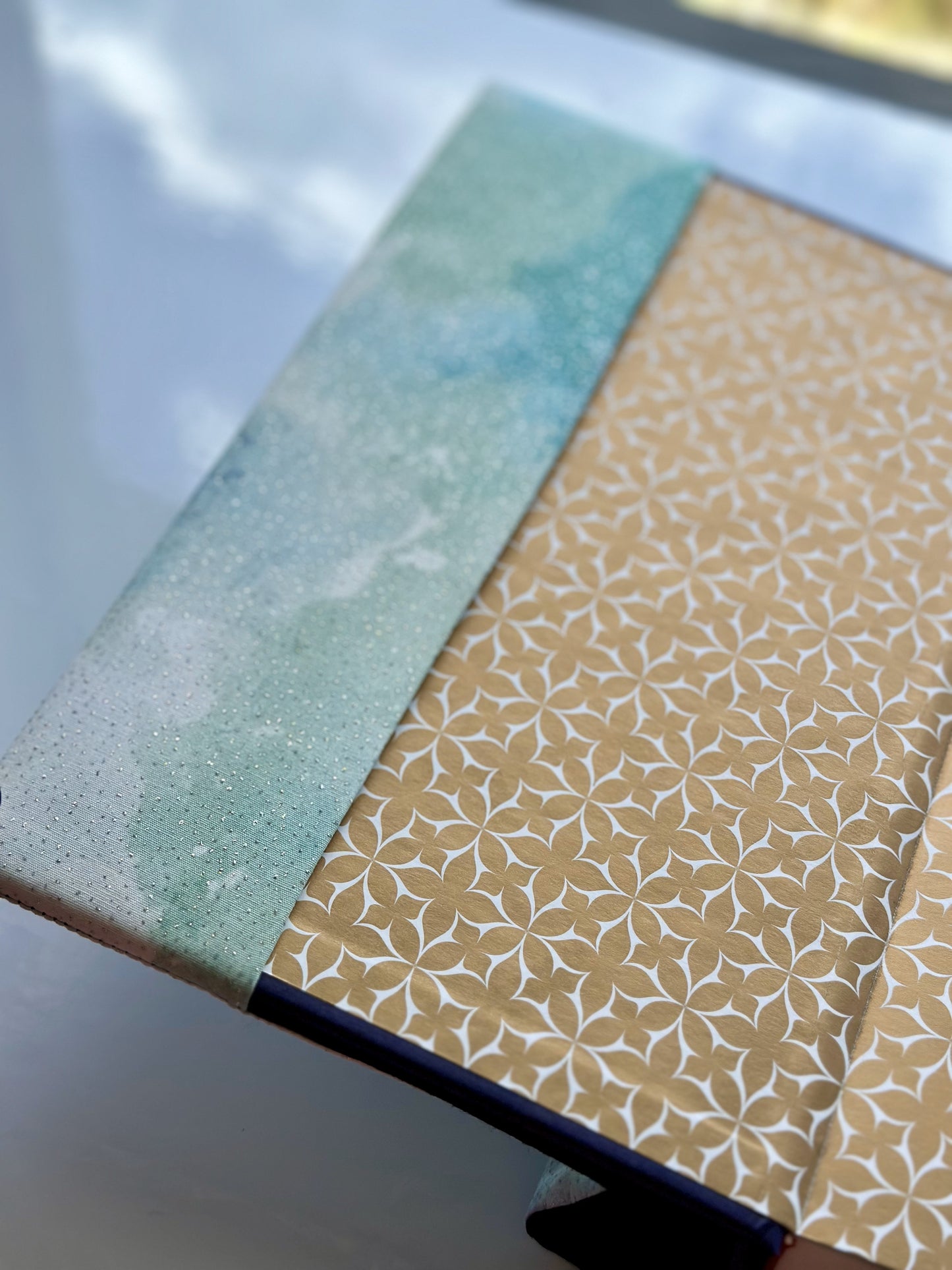 Mint Shimmer - Adjustable Book Cover