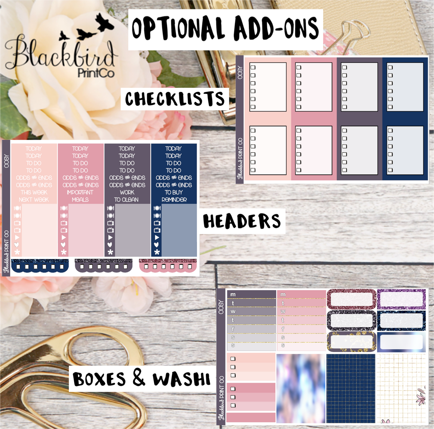 Cosy | Exclusive Hand Drawn Planner Sticker Kit for Vertical Planners