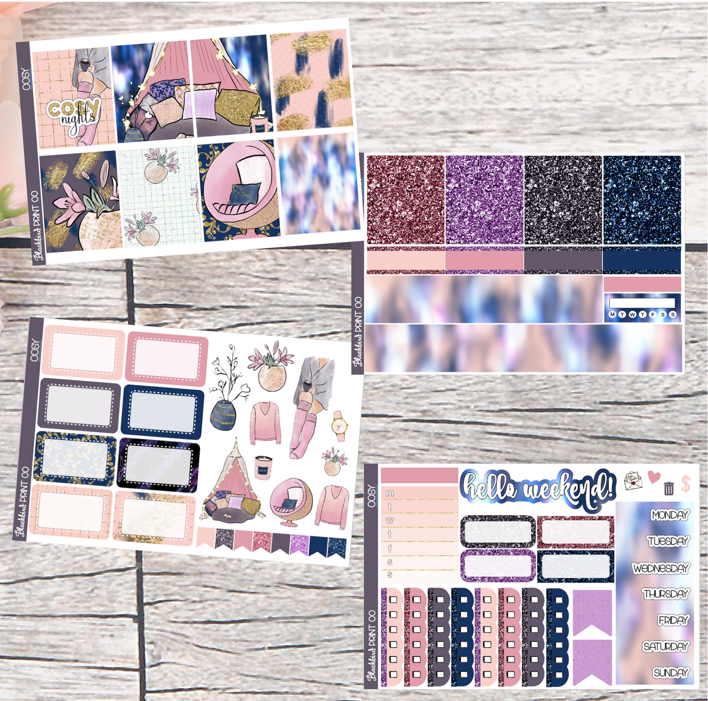 Cosy | Exclusive Hand Drawn Planner Sticker Kit for Vertical Planners