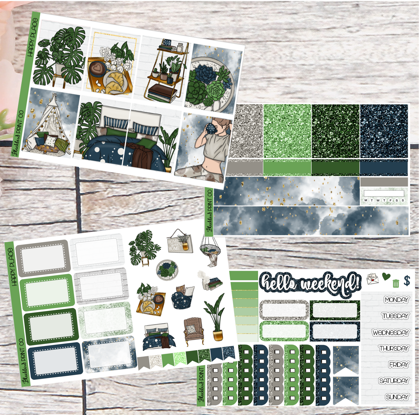 Happy Place | Planner Sticker kit for Vertical Planners