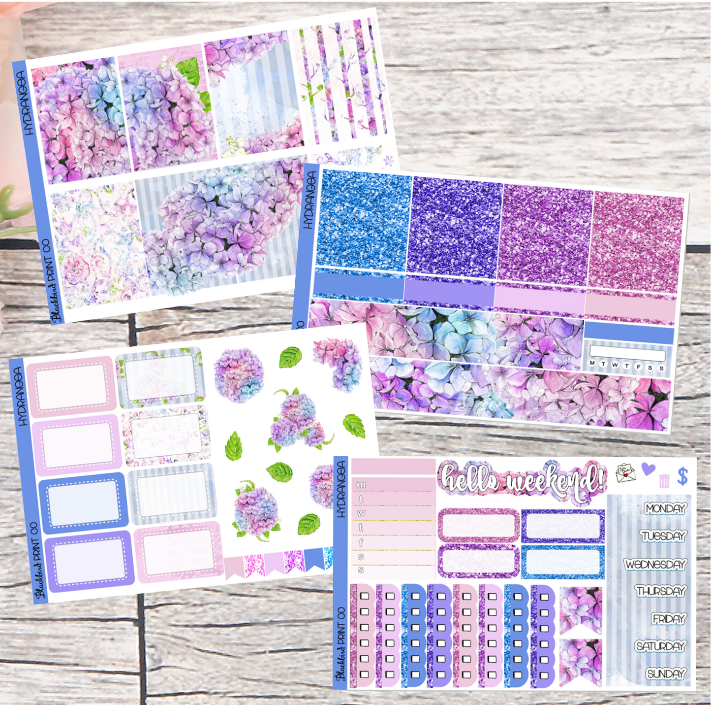 Hydrangea | Planner Sticker Kit for Vertical Planners