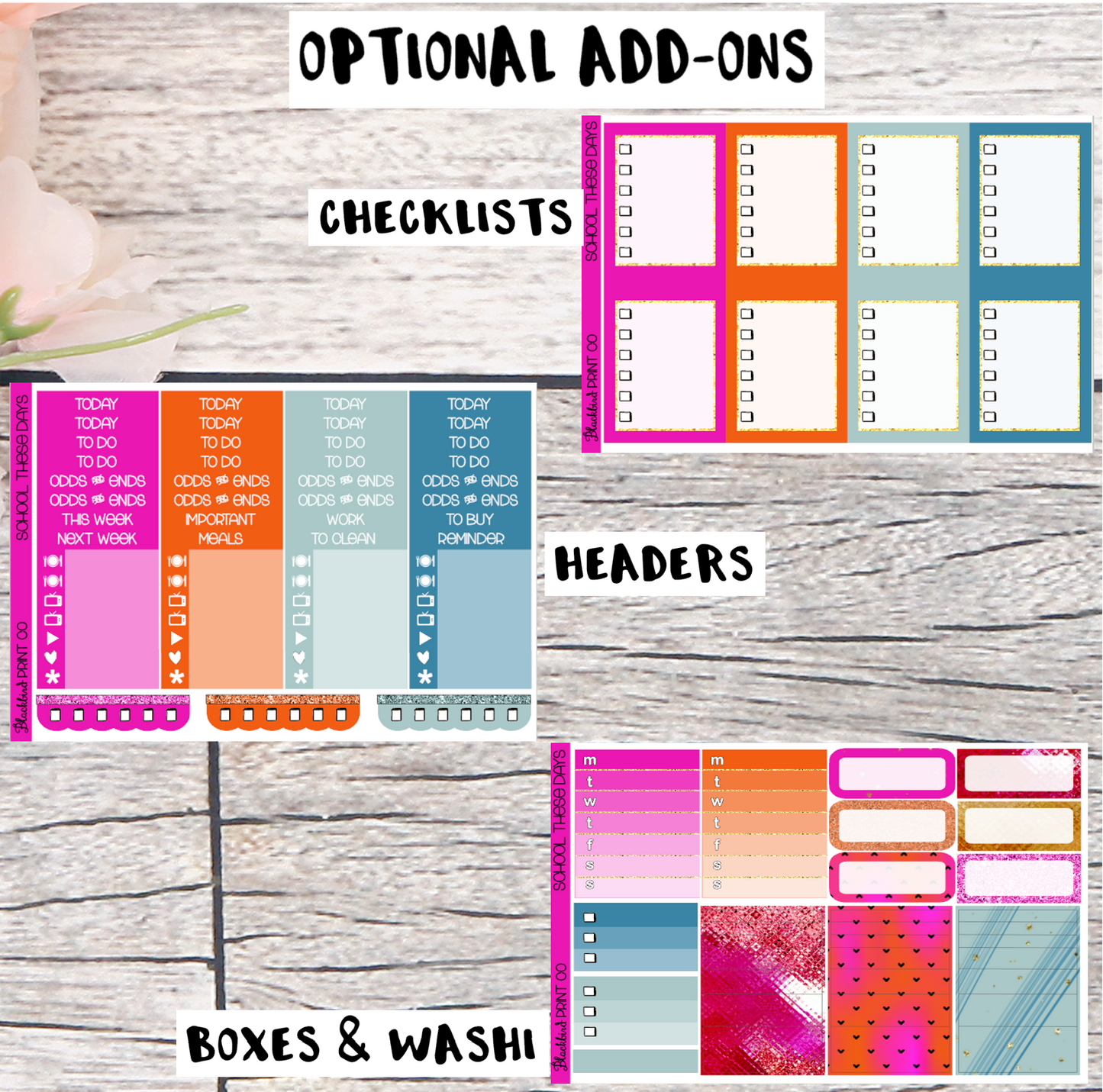 School These Days | Exclusive Hand Drawn Planner Sticker Kit for Vertical Planners