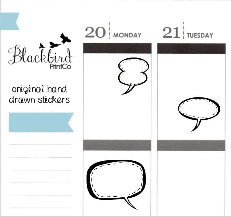Speech Bubble - Hand Drawn Planner Stickers