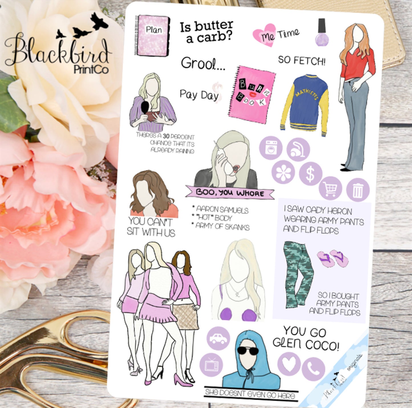 Queen Bees | Sampler Page | Hand Drawn Original Planner Stickers